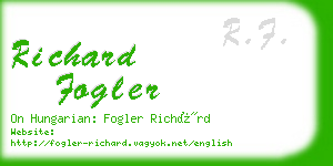 richard fogler business card